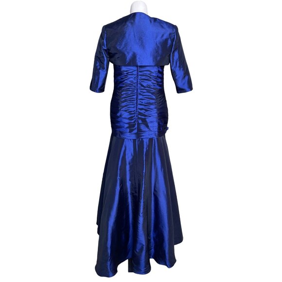 Cameron Blake by Mon Cheri NWT Taffeta Jacket Dress, Sapphire Blue Women's 14 - Picture 6 of 16